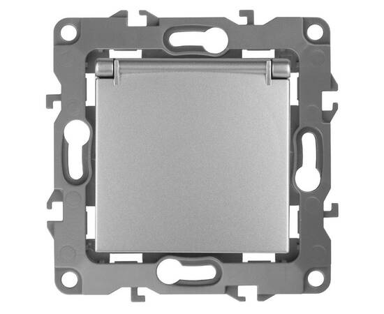 Розетка 2P+E Schuko со шторками с крышкой Эра 12-2103-03 Б0014695