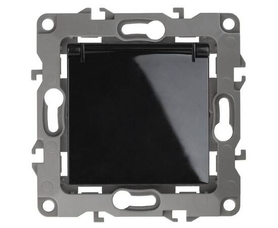 Розетка 2P+E Schuko со шторками с крышкой Эра 12-2103-06 Б0014698