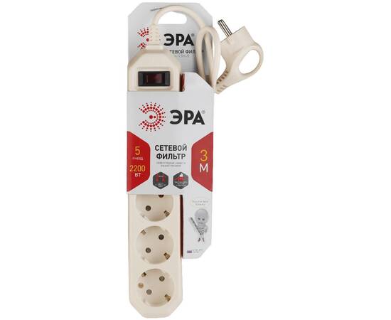 Сетевой фильтр Эра USF-5es-3m-I Б0019035, изображение 2