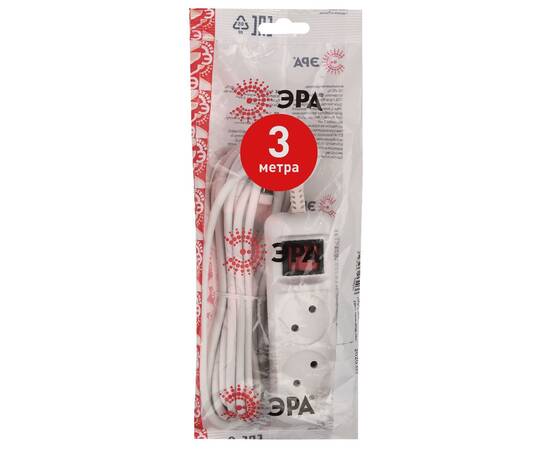 Удлинитель электрический Эра U-2s-3m-2x1 Б0044047, изображение 3