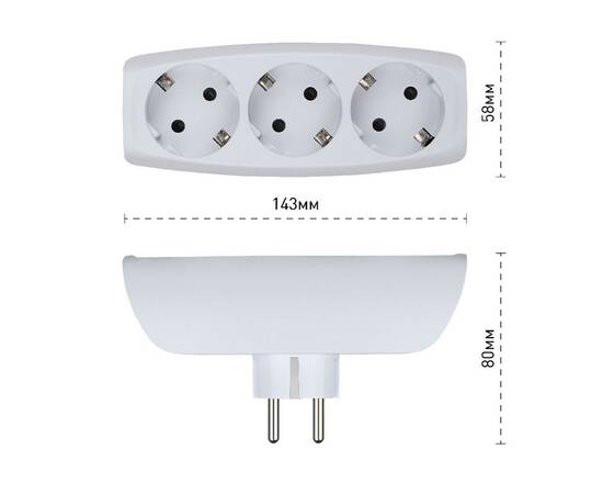 Разветвитель электрический Эра SP-3e-W C0045529, изображение 2