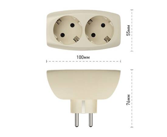 Разветвитель электрический Эра SP-2e-I Б0002369, изображение 2