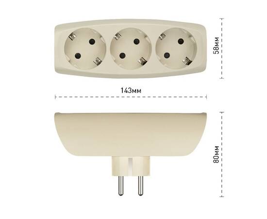 Разветвитель электрический Эра SP-3e-I Б0002370, изображение 2