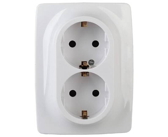 Розетка 2x2P+E Schuko Эра 12-2116-01 Б0029238