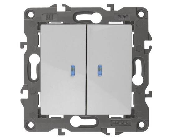 Выключатель двойной с подсветкой Эра 14-1105-01 Б0034237