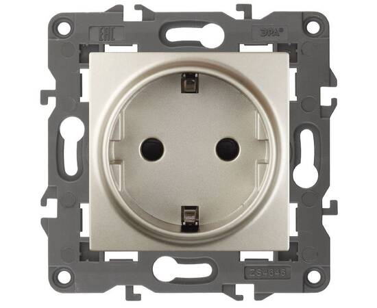 Розетка 2P+E Schuko со шторками Эра 14-2102-04 Б0034275