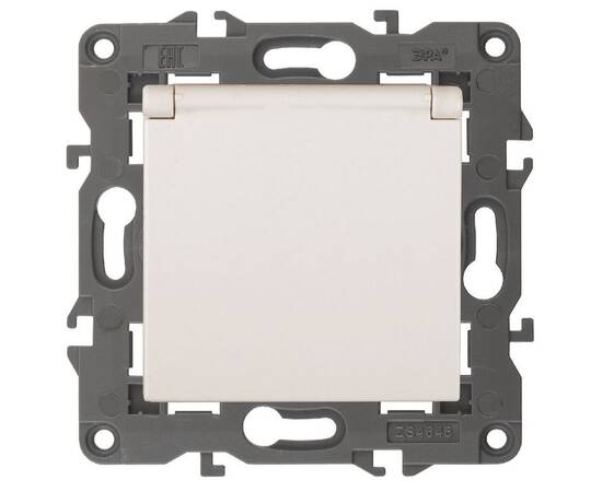 Розетка 2P+E Schuko со шторками с крышкой Эра 14-2103-02 Б0034279