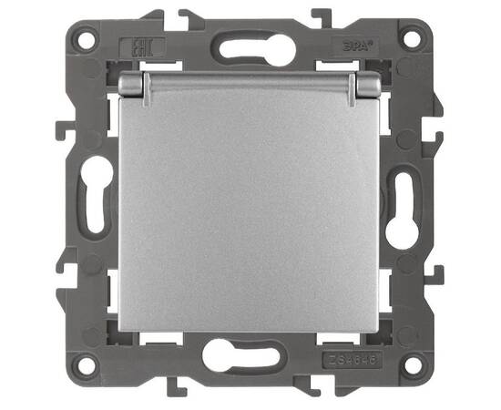 Розетка 2P+E Schuko со шторками с крышкой Эра 14-2103-03 Б0034280