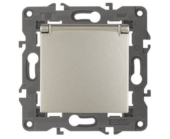 Розетка 2P+E Schuko со шторками с крышкой Эра 14-2103-04 Б0034281