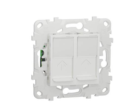 Розетка компьютерная RJ45X2 Schneider Electric Unica New Cat. 5e UTP NU542018