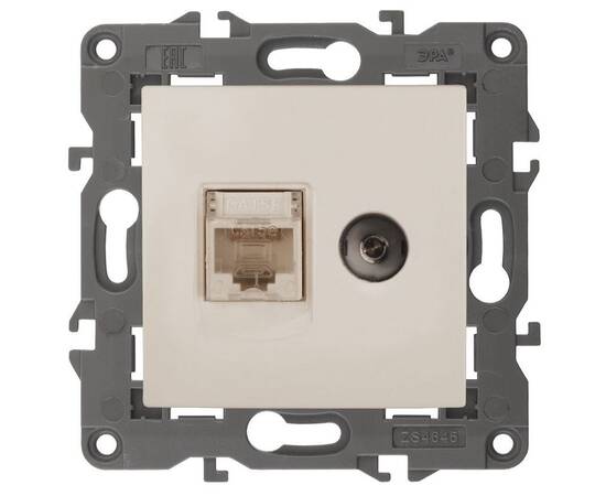 Розетка RJ45+TV Эра 14-3110-02 Б0034315