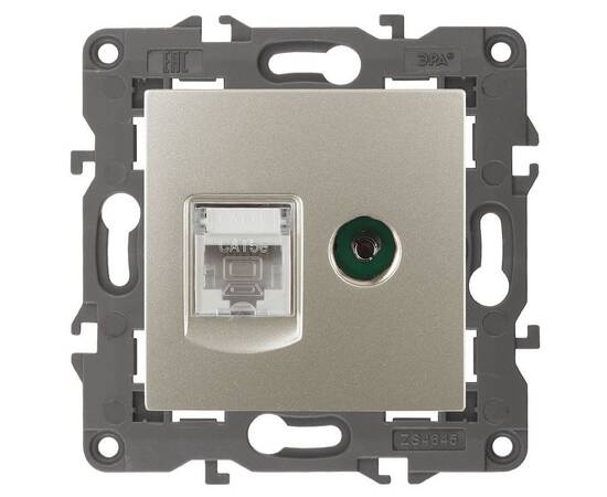 Розетка RJ45+TV Эра 14-3110-04 Б0034317