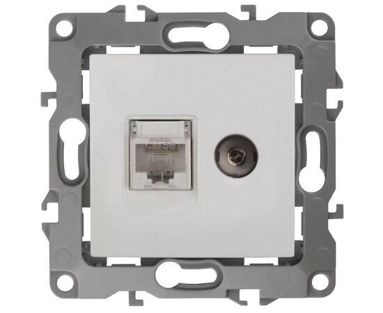 Розетка комбинированная RJ45+TV Эра 12-3110-01 Б0027441