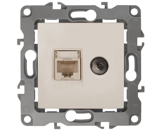 Розетка комбинированная RJ45+TV Эра 12-3110-02 Б0027442