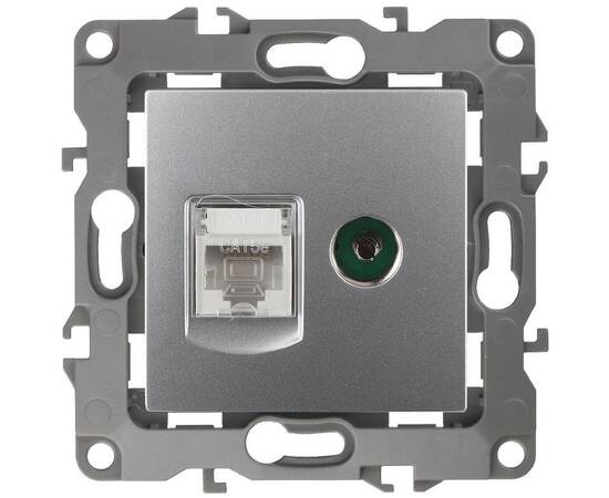 Розетка комбинированная RJ45+TV Эра 12-3110-03 Б0027443