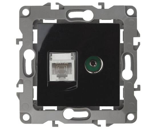 Розетка комбинированная RJ45+TV Эра 12-3110-06 Б0027446