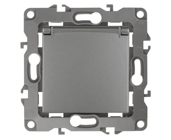 Розетка 2P+E Schuko со шторками с крышкой Эра 12-2103-12 Б0019327