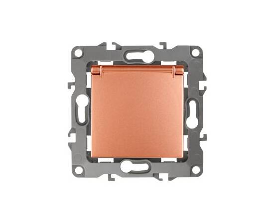 Розетка 2P+E Schuko со шторками с крышкой Эра 12-2103-14 Б0019329