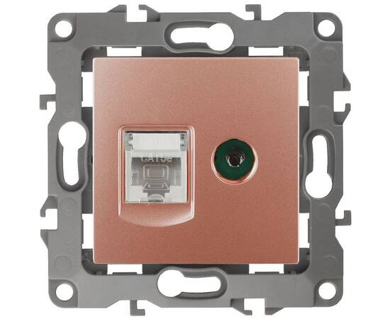 Розетка комбинированная RJ45+TV Эра 12-3110-14 Б0027449