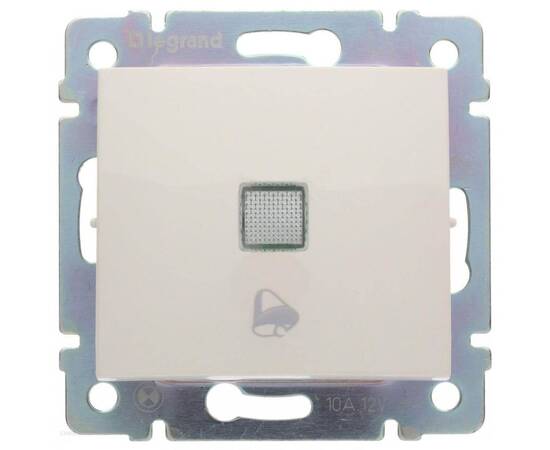 Выключатель кнопочный одноклавишный Legrand Valena 10A 12V с подсветкой Звонок слоновая кость 774315