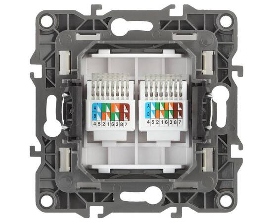 Розетка информационная двойная 2XRJ45 Эра 12-3108-15 Б0019357, изображение 2