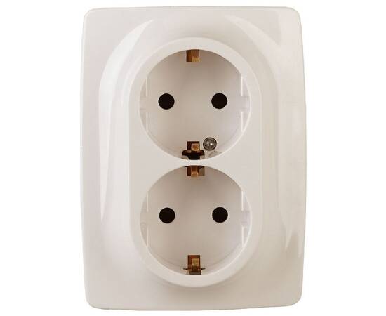 Розетка 2x2P+E Schuko со шторками Эра 12-2108-02 Б0036443