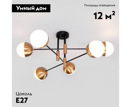 Потолочная люстра Eurosvet Nuvola 70129/6 латунь Smart a057072, изображение 2