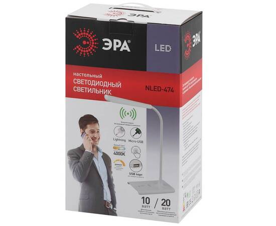 Настольная лампа ЭРА NLED-474-10W-BK Б0038590, изображение 2