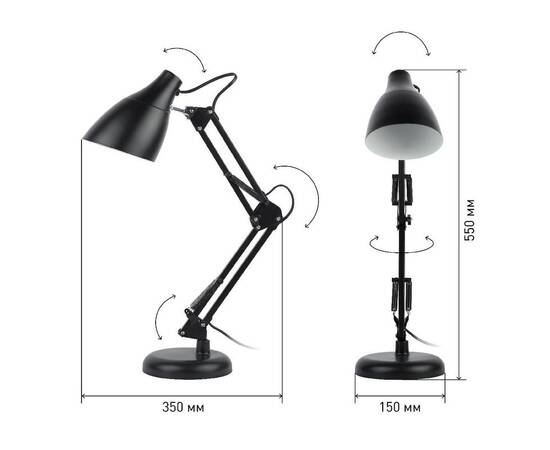 Настольная лампа ЭРА N-123-Е27-40W-BK Б0047197, изображение 4