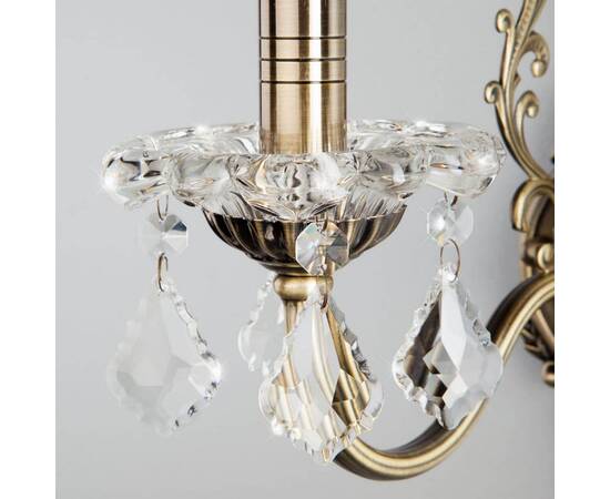 Бра Eurosvet 3281/1 античная бронза/прозрачный хрусталь Strotskis, изображение 2