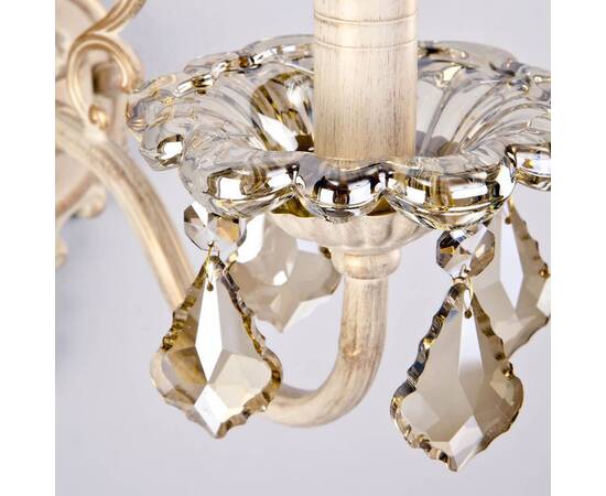 Бра Eurosvet 3281/1 белый с золотом/тонированный хрусталь Strotskis, изображение 2