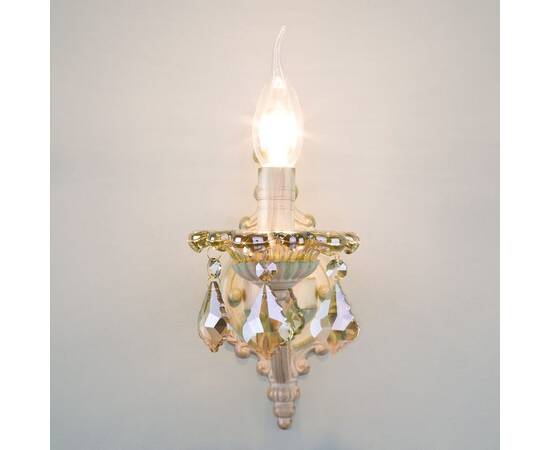 Бра Eurosvet 3281/1 белый с золотом/тонированный хрусталь Strotskis, изображение 3