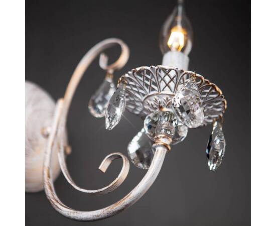 Бра Eurosvet 3305/1 белый с золотом/прозрачный хрусталь Strotskis, изображение 2