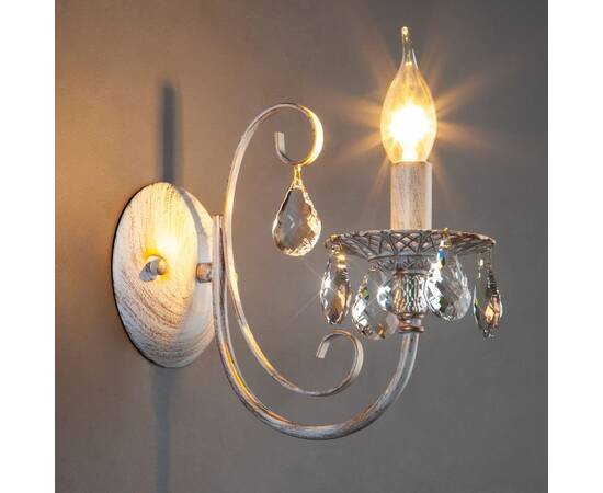 Бра Eurosvet 3305/1 белый с золотом/прозрачный хрусталь Strotskis, изображение 3