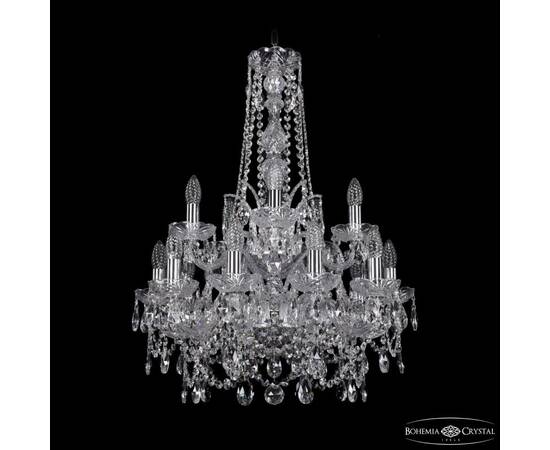 Подвесная люстра Bohemia Ivele Crystal 1411/10+5/195/h-77/2d Ni