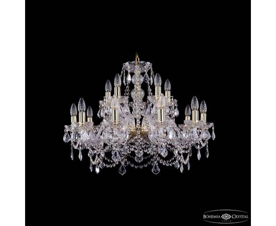 Подвесная люстра Bohemia Ivele Crystal 1411/10+5/240 G Leafs