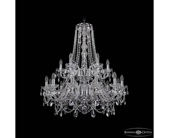 Подвесная люстра Bohemia Ivele Crystal 1411/12+6/300/h-93/2d Ni