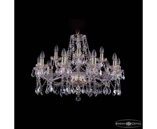 Подвесная люстра Bohemia Ivele Crystal 1413/10+5/300 G Leafs