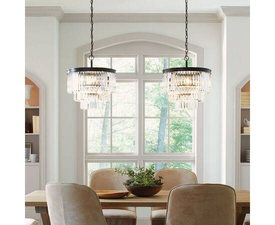 Подвесная люстра Delight Collection 1920s Odeon KR0387P-6 black/clear, изображение 2