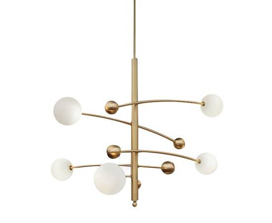 Люстра на штанге Delight Collection Globe Mobile 10215P/5 brass