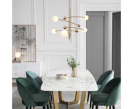 Люстра на штанге Delight Collection Globe Mobile 10215P/5 brass, изображение 4