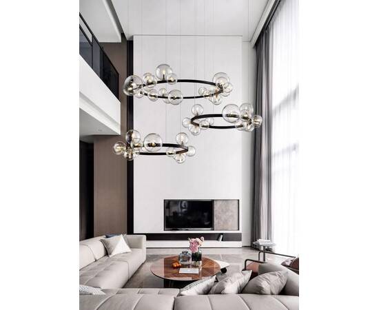 Подвесной светильник Delight Collection Art Deco Bubble KM1294P-24 black/clear, изображение 4