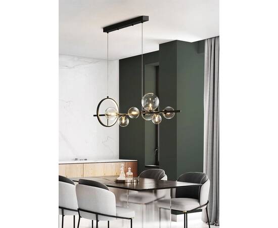 Подвесная люстра Delight Collection Art Deco Bubble KG1233P-7 black/clear, изображение 4