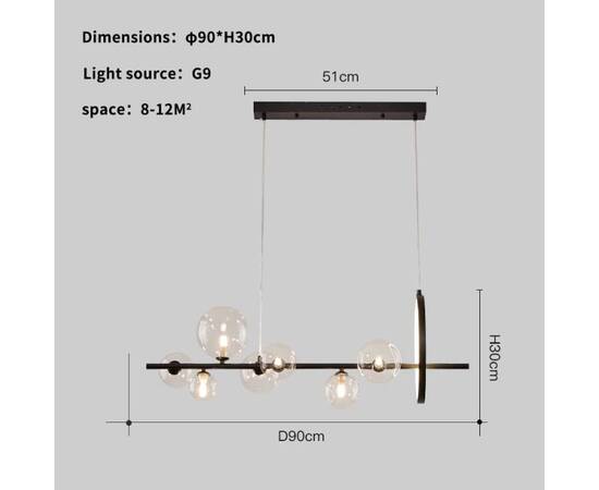 Подвесная люстра Delight Collection Art Deco Bubble KG1233P-7 black/clear, изображение 6