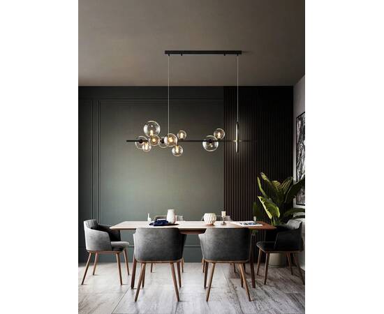 Подвесная люстра Delight Collection Art Deco Bubble KG1233P-10 black/clear, изображение 4