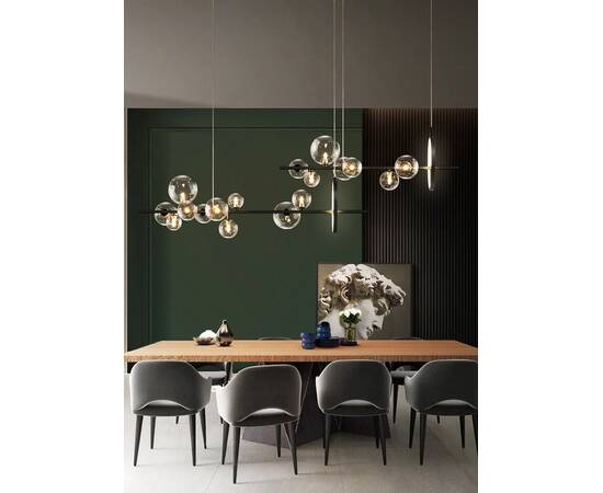 Подвесная люстра Delight Collection Art Deco Bubble KG1233P-10 black/clear, изображение 6