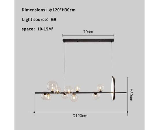 Подвесная люстра Delight Collection Art Deco Bubble KG1233P-10 black/clear, изображение 7