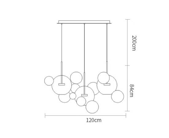 Подвесной светильник Delight Collection Bubbles 9214P/3L gold, изображение 3
