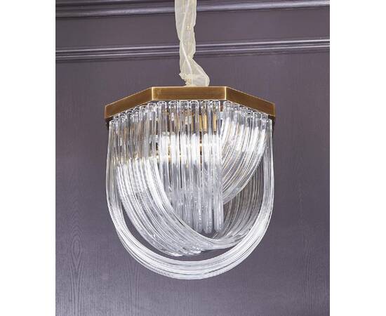 Подвесной светильник Delight Collection Murano Glass A001-400 L4 brass/clear, изображение 2