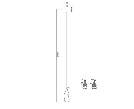 Подвесной светильник Delight Collection Seed OMG07287-1 C2 gold, изображение 3